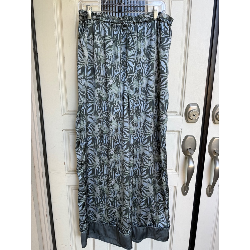 Intimately Free People Wide Leg Lounge Pants Blue Grey Abstract Print Size Large